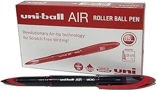 Uni-Ball UBA-188-M Fountain Pen Tip 0.5mm Air Rollerball Pens, Red Gel, 12 Pack