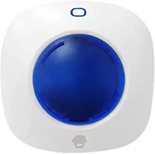 Chuango 315Mhz Wireless Sound Strobe Siren Flash Light Alarm Outdoor Waterproof Compatible With Host, Remote Control, Door Sensor, Pir Detector Home Security System - White/Blue