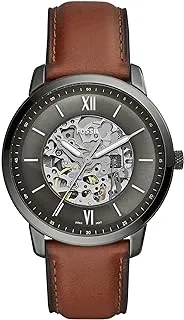 Fossil Men's Automatic Watch, Analog Display And Leather Strap - Me3161