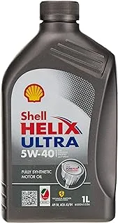 Shell Helix Ultra 5W-40 Fully Synthetic Motor Oil, 1 liter, Pack of