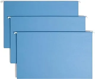 Smead Hanging File Folder with Tab, 1/5-Cut Adjustable Tab, Legal Size, Blue, 25 per Box (64160)