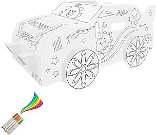 Eazy Kids Diy Doodle | Color & Paint | Art And Craft | 100% Recycled Paper | Birthday Gifts | Set Of 6 Sketch Pen | Wearable Car | 3Years+ |Multicolor