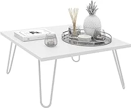 Home Canvas Illia Coffee Table with Metal Leg- White