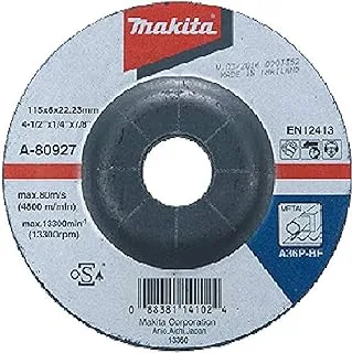 Makita A-80927 Grinding Wheel, 115 Mm Diameter X 6 Mm Thickness X 22 Mm Bore