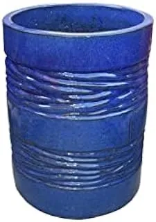 Dubai Garden Centre Ceramic Glazed Pot, Small, Blue