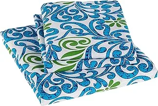 Swayam Sparkle Collection 120 Tc 100% Cotton Flat Queen Bedsheet With 2 Pillow Cover (Blue) 240 X 270 cm