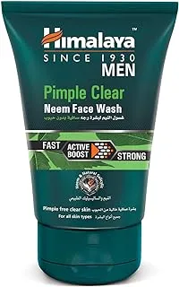 Himalaya Pimple Clear Neem Face Wash Unclogs Pores and Acts Fast on Men’s Pimples -100ml| No.1 Face Wash Brand in UAE