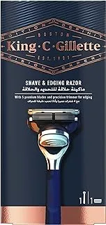 King C. Gillette Men’s 5 Blade Shave and Edging Razor with Built In Single Blade Precision Trimmer and Premium Handle