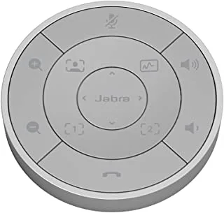 Jabra PanaCast 50 جهاز تحكم عن بعد - جهاز تحكم عن بعد بسيط لشريط فيديو PanaCast 50 - جهاز تحكم عن بعد الكل في واحد لتشغيل سهل في الغرفة مع ضبط مستوى الصوت - رمادي
