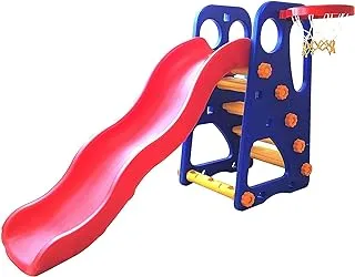 HC Home Canvas Toddler Climber And Swing Set 3 In 1 Kids Play Climber Slide Playset Indoor Outdoor Playground Toy With Basketball Hoops Activity Center In Backyard Multicoluor Medium 2 In 1