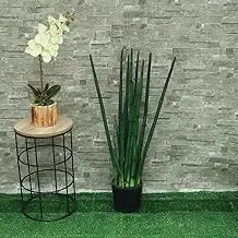 YATAI Nearly Natural Artificial Grass Plant About 1 Meter High Potted Artificial Tree in Plastic Pot for Home Office Indoor Garden Decoration Plastic Plants – Fake Outdoor Plants