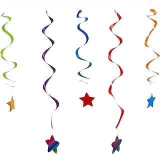 Creative Converting 5-Count Decorative Hanging Streamers, Rainbow