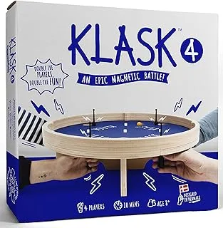 Klask 4: The 4 Player Magnetic Party Game Of Skill For Kids And Adults All Ages That’S Half Foosball, Air Hockey