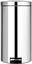 Brabantia 428425 Silent Pedal Bin With Plastic Inner Bucket And Motion Control Lid, 45 L - Brilliant Steel