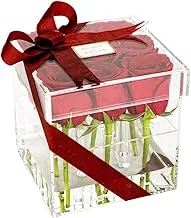 Restaurantware Clear Tek Acrylic Square Flower Box Vase - 9 Holes, With Lid 1Ct Restaurantware