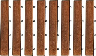 Bare-Decor Bare-Wf2013 Ez Loop Ends Side Trim piece Interlocking Flooring in Solid Teak Wood، Brown، 8 Count