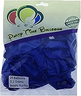 Party Time 12 Inch Latex Balloons - Blue, 25 Pieces