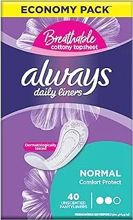 Always Daily Liners Comfort Protect, Normal, 40 Count