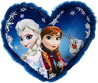 Toy World Frozen Heart Shape Cushion, Standard, Blue