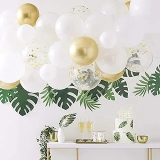 Ginger Ray Botanical Hen Party Wedding Gold Chrome Balloon Arch With Eucalyptus Wedding Wedding, Medium