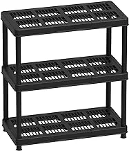 Cosmoplast 3 Tiers Shelving Storage Rack, Black