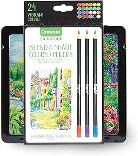 Crayola Signature Blend & Shade Soft Core Colored Pencils In Tin, Gift - 24 Count, Blend & Shade Colored Pencils