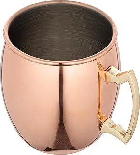 16-OZ Moscow Mule Mug with Handle: Perfect for Bars, Restaurants, and Catered Events - Copper Drink Cups With Silver Stainless Steel Interior Lining for Coffee and Cocktails - 1-CT - Restaurantware