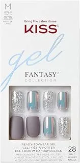 Kiss Glam Fantasy 3D Diamond Nails Kgf06, Blue/Black, 28 Pieces