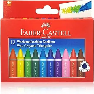 Faber-Castell Triangular Wax Crayons 12 Color 90Mm