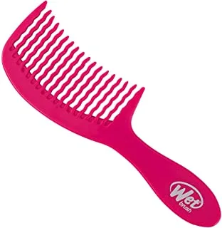 Wet Brush Detangling Comb, Pink - Wide Tooth Hair Detangler with WaveTooth Design that Gently and Glides Through Tangles - Brush Throough Conditioner and Hair Masks - Gentle On Scalp and Pain-Free