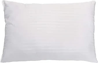 Comfy Rich Pin Stripe 300 Thread Count Micro Fiber Pillow, Cotton, Standard, White, H38.4 x W59.6 x D21.8 cm