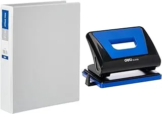 Deli E5613N Ring Binder & E0105 Deli Punch Tpe On Cover For Comfortable Touch E0105- Assorted Colors