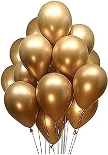 PARTY TIME - 10-Piece Gold Chrome Round Birthday Party Decoration Metallic Latex Balloon Set 12inch