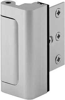 Defender Security U 10827 Door Reinforcement Lock – Add Extra, High Security to your Home and Prevent Unauthorized Entry – 3” Stop, Aluminum Construction (Satin Nickel Anodized Finish)