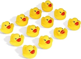 Novelty Place Float and Squeak Rubber Duck Ducky Baby Bath Toy for Kids (12 Pcs)