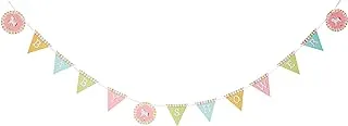 Creative Converting carousel horses baby shower ribbon shaped banner, 8-feet length x 6 inch height