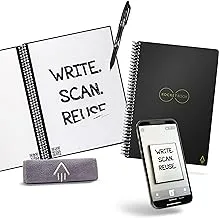 Rocketbook Smart REUsable Notebook - Dot-Grid Eco-Friendly Notebook With 1 Pilot Frixion Pen & 1 Microfiber Cloth Included - Infinity Black Cover, Executive Size (15.2 cm X 22.4 cm)