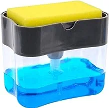 Soap Dispenser | Pump & Sponge Caddy 2-in-1 Dish With Dishwashing Holder Rack 13 oz.