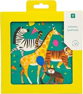 Talking Tables Party Animals Paper Napkin 20-Pack, 33 cm Size, Multicolor