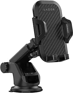 LAZOR Drift CH05 360 degrees Adjustable Car Phone Mount with Extendable adjustable and extendable arm & High-stability strong suction cup, Black