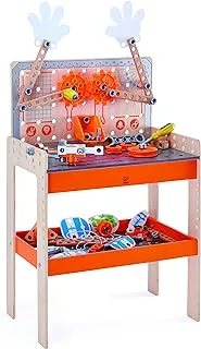 Hape Deluxe Scientific Workbench | Wooden Inventor’s Experiment Building Set, 79 Piece Workshop for Kids