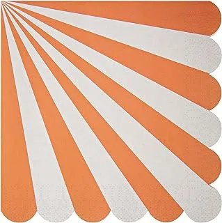 Meri Meri Toot Sweet Stripe Napkin 20 Pieces, Orange, Large