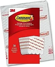 Command Medium Refill Strips, White, 36-Strips - Easy To Open Packaging