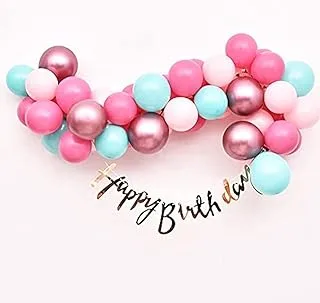 PARTY TIME - Happy Birthday Decoration Balloon Garlands Sets - Blue and Pink Shade Latex Balloons Party and Events Supplies