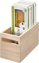 iDesign Renewable Paulownia Wood Collection Storage Bin with Handles, 10