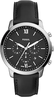 Fossil Mens Quartz Watch, Analog Display And Leather Strap Fs5452, Silver, One Size