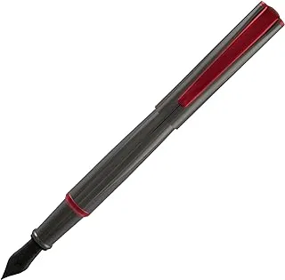 Monteverde Impressa, Fountain Pen, Gun Metal w/Red Trim, Fine Nib (MV29872-F NIB)