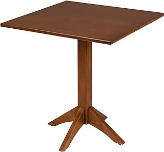 Tramontina London 4 Seats Square Pedestal Table in Almond-Colored Brazilian Tauari Wood