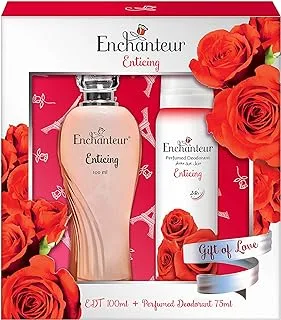 Enchanteur EDT & Perfumed Deodorant Giftpack- Enticing, Gift Of Love, 175 ml