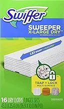 وسادة الكسح الجافة Swiffer Sweeper عبوات متعددة الأسطح لممسحة الأرضيات X-Large Dusters 16 قطعة